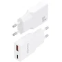 AISENS Cargador GaN 30W Ultra Delgado con USB-C y USB-A, Blanco